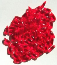 100 3x11mm Transparent Red Dagger Beads